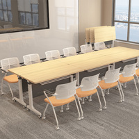 Table de conférence pliante avec structure en acier, mobile, combinable, design moderne, mobilier de bureau pour salles de formation et de réunion