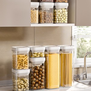 Stackable Airtight Storage Jars Cylinder Food Grade For Flour Grains Cereals Kitchen Use Sealed Moisture Proof - Product Image 1