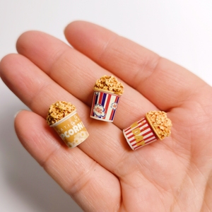 100 PIÈCES EN GROS Modèles de Popcorn Miniatures en Résine, Cabochons Kawaii en Résine pour Artisanat DIY, Décoration de Maison de Poupée, Mini Aliments, Micro-Paysages - Product Image 2