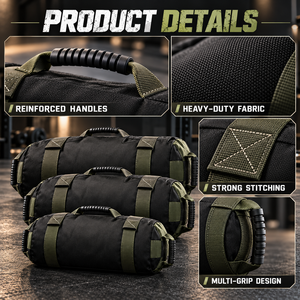 Juego de Bolsas de Arena para Fitness de Peso Ajustable, 3 Piezas, Bolsas de Arena Pesadas para Entrenamiento de Fuerza en Casa - Product Image 5