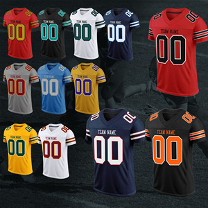2024 vente en gros hommes grande taille maillot de Football américain brodé Rugby uniforme chemises à manches courtes respirant imprimé pas cher - Product Image 1
