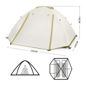 Carpa de senderismo profesional para 2 personas con postes de aluminio 7001 - Ligera y resistente a tormentas, doble capa impermeable para 3-4 estaciones - Product Image 1