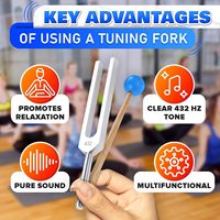 En gros Professionnel 432HZ En Alliage D'aluminium Diapason Médical Son Guérison Accordeur En Métal pour Accessoires D'instruments De Musique