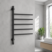 ELOILO Radiateur de salle de bain électrique noir de qualité supérieure, nouveau design, sèche-serviettes chauffant