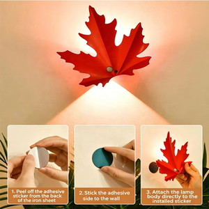 Maple Leaf Motion Sensor LED Night <b>Light</b> Rechargeable Magnetic RGB Wall Lamp <b>Decor</b> <b>Light</b> for Bedroom Corridor Stair Home <b>Decor</b> - Product Image 6