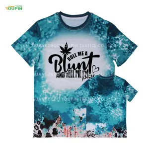 China Supplier Sublimation Blanks Custom DIY Faux Bleach Design T Shirt Soft 100% Polyester Men's Tshirt
