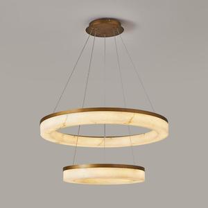 Marble Copper Chandelier Round LED Pendant <b>Light</b> Modern Minimalist Living Room Villa Bedroom <b>Lighting</b> Fixture - Product Image 2