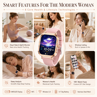 Montre connectée pour femme avec logo personnalisé, appels sans fil, paiement NFC, suivi de santé, chargement magnétique et fourniture au détail