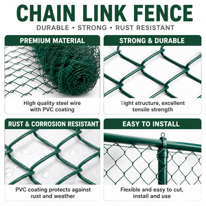 Factory Supply Welded 2.5mm-3.0mm Hot DIP Galvanized PVC <b>Wire</b> Chain Link Fence 50*50mm PVC Coated Square <b>Mesh</b> Fence - Product Image 5