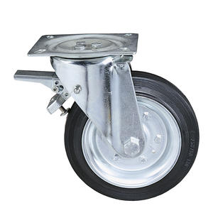 Rueda TTAKE RU0010109352629 con núcleo de chapa metálica prensada y galvanizada, con soporte de placa giratoria y freno trasero total - Product Image 1