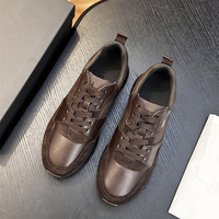 Sneakers en cuir à panneaux de luxe style Old Money, chaussures décontractées épaisses et amortissantes de créateur