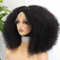 13x4 perruques de cheveux frontaux en dentelle 350% densité de cheveux humains vierges perruques courtes Bob délié naturel perruques Afro crépus bouclés pour les femmes noires