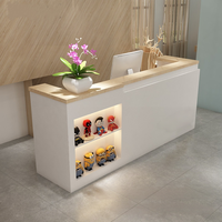 Comptoir de réception moderne et élégant, finition laquée brillante, pour caisse enregistreuse, salon de beauté, salon de coiffure, hôtel, restaurant