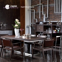 Ensemble de table et chaises de salle à manger en chêne minimaliste italien, 6 places, meubles de salle à manger