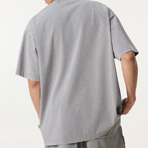 T-shirts de lavage vintage délavés au soleil de marque personnalisée en gros T-shirt 100% coton ample - Product Image 5