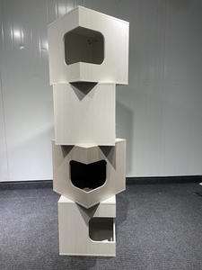 Torre per Gatti in Legno Personalizzabile con Cubicoli Impilabili, Arredamento Multi-Livello per Gatti e Gattini da Interno - Product Image 3