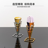 Présentoir promotionnel en bambou pour mini-cornets et coupes de crème glacée – Support pour modèles de magasins de crème glacée