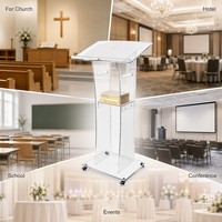Meubles sur mesure pour usine - Pupitre en acrylique LED sur pied en verre pour présentations de prix, conférences, hôtels et usage domestique