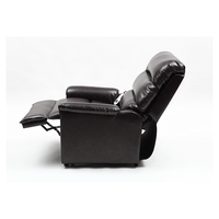 Fauteuil releveur électrique confortable en cuir et tissu, avec support auxiliaire, réglable pour personnes âgées