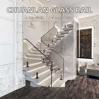 Chuanlan moderne en acier inoxydable verre broche pince sans cadre piscine clôture balcon escalier Villa hôtel verre balustrade pour appartement