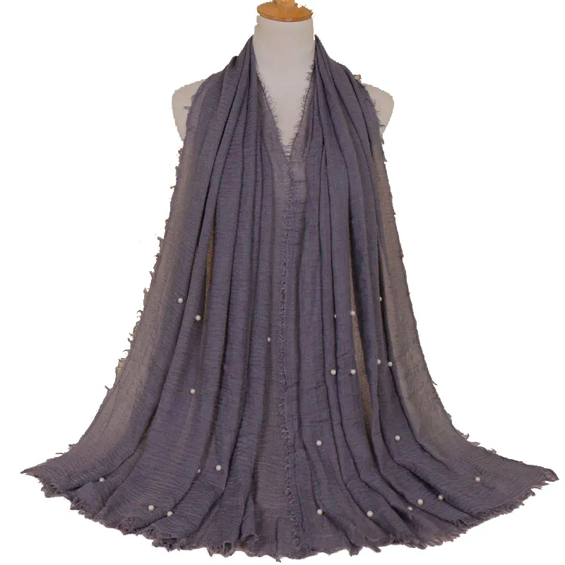 Heiße Produkte Fantastisch bewunderns werte Bawal Cotton Voile Tudung Plain Farbe Großhandel Crinkle Cotton Hijab Schal