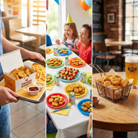 Nuggets de Pollo Frito Crujiente Premium - Trozos de Pollo Halal Congelados Saludables para Comida Rápida y Aperitivos para Fiestas