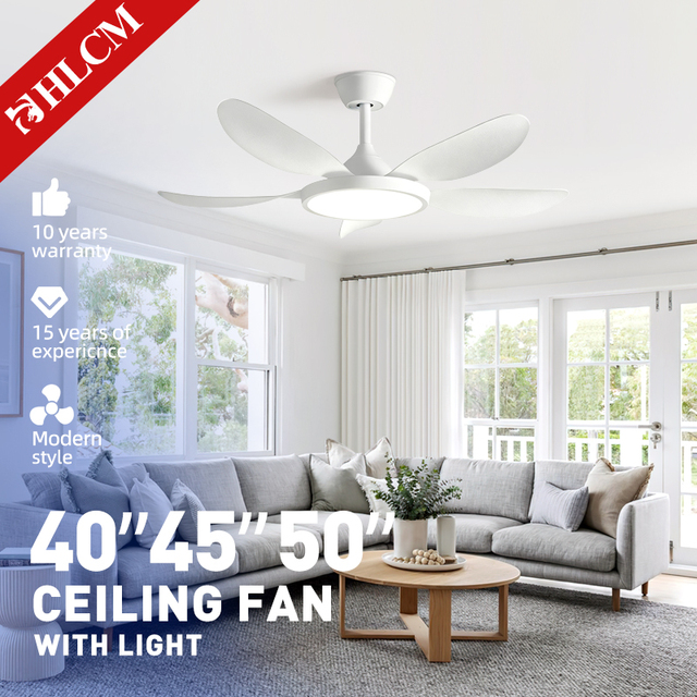 Modern Smart DC Motor 5 Blades LED Ceiling Fan with Light Remote Control for Home Living Rooms, Dining Rooms, and Bedrooms