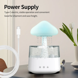 Humidificador blanco Rain-Cloud, difusor de Aroma de hongo que cambia de Color para coche, aceite esencial para el hogar, goteo de agua, asistencia para dormir - Product Image 6