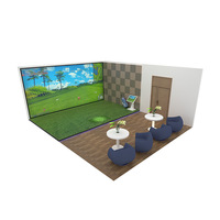 Simulateur de golf d'intérieur avec projection haute définition pour l'entraînement et les loisirs sportifs ; Conception à emballage souple ; Balle automatique
