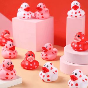 Customizable Pictures Rubber Valentine's Day Duck <b>Pink</b> Heart Squeeze-Sounding Dabbling Toy for Babies 0-24 Months Party <b>Gift</b> - Product Image 1