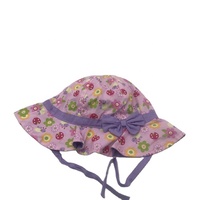 Sombrero de Pescador para Niñas 100% Algodón, Lindo Estampado Floral de Mariquita con Lazo, Transpirable, para Bebés y Niñas Pequeñas, para Verano, Playa, Fiestas al Aire Libre, Protección Solar