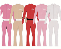 Ensemble 2 pièces long pour femme, respirant et élastique, avec broderie 3D, en Spandex/Coton, pour le sport, le yoga et les loisirs, idéal pour l'été