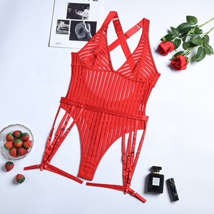Body érotique confortable à séchage rapide pour femmes matures noir Lingerie Sexy dos nu sous-vêtements Sexy personnalisables en V profond - Product Image 3
