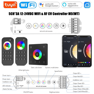 <span class=keywords><strong>EBY</strong></span> 5-in-1 Tuya WLAN LED-Tastencontroller M5 5CH DC12-24V RGB/RGBW/RGBCCT 10 Modi mit 4-Zonen-Fernbedienung Wandpanel-Fernbedienung - Product Image 1