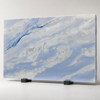 Dalles de marbre bleu océan Cristalita naturel poli pour îlot de cuisine, comptoir, crédence et projets de pierre sur mesure