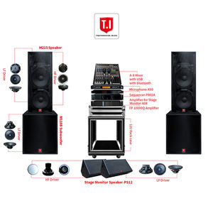 Haut-parleur professionnel à gamme complète <span class=keywords><strong>15</strong></span> ''système de sonorisation T.I Pro Audio ensemble de haut-parleurs puissants passifs - Product Image 1
