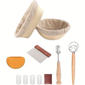 Ensemble cadeau de 12 paniers de levage en rotin tressé pour pain au levain, écologiques, antiadhésifs, compatibles four et lave-vaisselle - Product Image 3