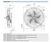 Ventilateur axial EC Ebm-W3G800-KE57-51 800 mm à roulement à billes, pour ventilation industrielle, haute efficacité, faible bruit, refroidissement CVC