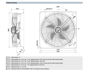 Ventilateur axial EC ebm-papst W3G800-KE57-51 800 mm, ventilateur de ventilation industriel haute efficacité, faible bruit, remplacement pour système de climatisation HVAC - Product Image 2