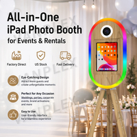 Houten ovale iPad fotohokje 10,2-13 inch |   Vintage selfie-machine voor huwelijksfeesten, te huur voor evenementenbedrijven