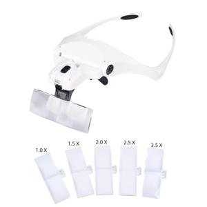 Loupe de tête LED Bandeau mains libres Lentilles de loupe avec lumières LED Loupe de bijoutier Lumière Bandeau verre de <span class=keywords><strong>tatouage</strong></span> - Product Image 4
