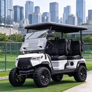Carrito de Golf Eléctrico de 4 Ruedas y 4 Asientos en Oferta, Carro de Golf Reforzado con Neumáticos Todoterreno Grandes - Product Image 1