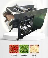 Commerciële automatische roestvrijstalen chili-snijmachine, multifunctionele rode chilipeperhakker/snijder, groentesnijder