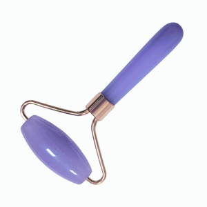 Colorful Purple Resin Face <b>Massage</b> <b>Tool</b> Durable Single Roller with Rose Gold Frame for Spa and Beauty Gift - Product Image 6
