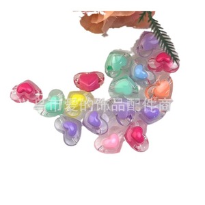 <b>Candy</b> Beads Double Heart Acrylic Beads 13x17mm For DIY Jewelry Making Childrens Bracelet <b>Necklace</b> Craft Supplies - Product Image 4