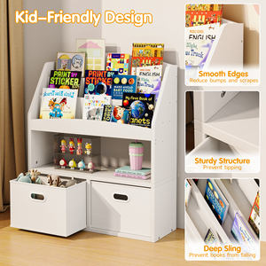 Hiện Đại 5-Hai Lớp Không Thấm Nước Phòng Khách Bằng Gỗ Kệ Sách Và Cuốn Sách Hiển Thị Trẻ Em Đồ Chơi Lưu Trữ Tủ Tổ Chức - Product Image 5