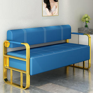 Divano e Poltrona d'<span class=keywords><strong>Attesa</strong></span> Dorati Moderni per Barbiere e Salone, Arredamento Commerciale di Alta Qualità per Ospedali e Palestre - Product Image 4