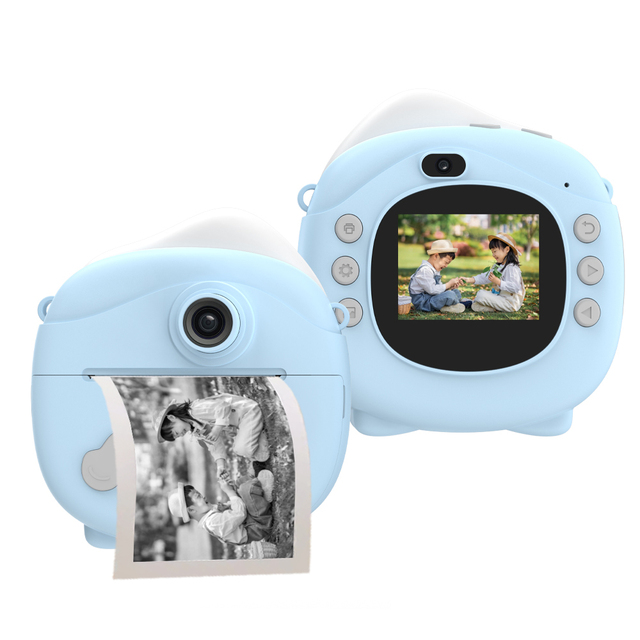 Children's Digital Camera with 2.0-inch Screen Kids Toy Instant Printing MP3 Function CMOS Imaging Sensor Compatible MicroSD