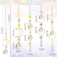 Penangkap Matahari Warna-warni Kristal Gantung Bulan Alami Kristal Suncatcher Dream Catcher Angin Berpadu Hiasan Dinding Jendela Dekorasi Taman