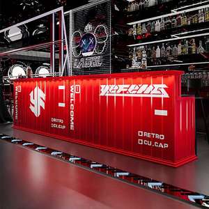 Mostrador de Recepción <span class=keywords><strong>Recto</strong></span> Impreso Idao <span class=keywords><strong>con</strong></span> Múltiples <span class=keywords><strong>Cajones</strong></span> para Bares - Product Image 1